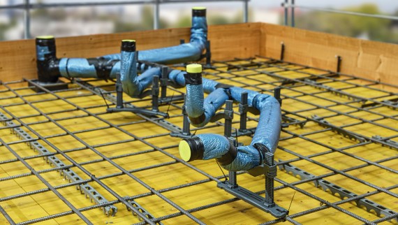 Geberit Silent-db20 betoniasennus käyttäen Geberit-Valutukea pysyvään asennukseen betonivalun aikana Geberit Silent-db20 betoniasennus käyttäen Geberit-Valutukea pysyvään asennukseen betonivalun aikana