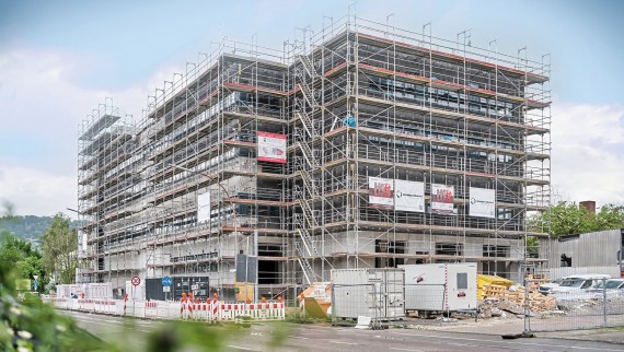 AMF logistiikkakeskus Fellbach, Saksa, rakennusaikana