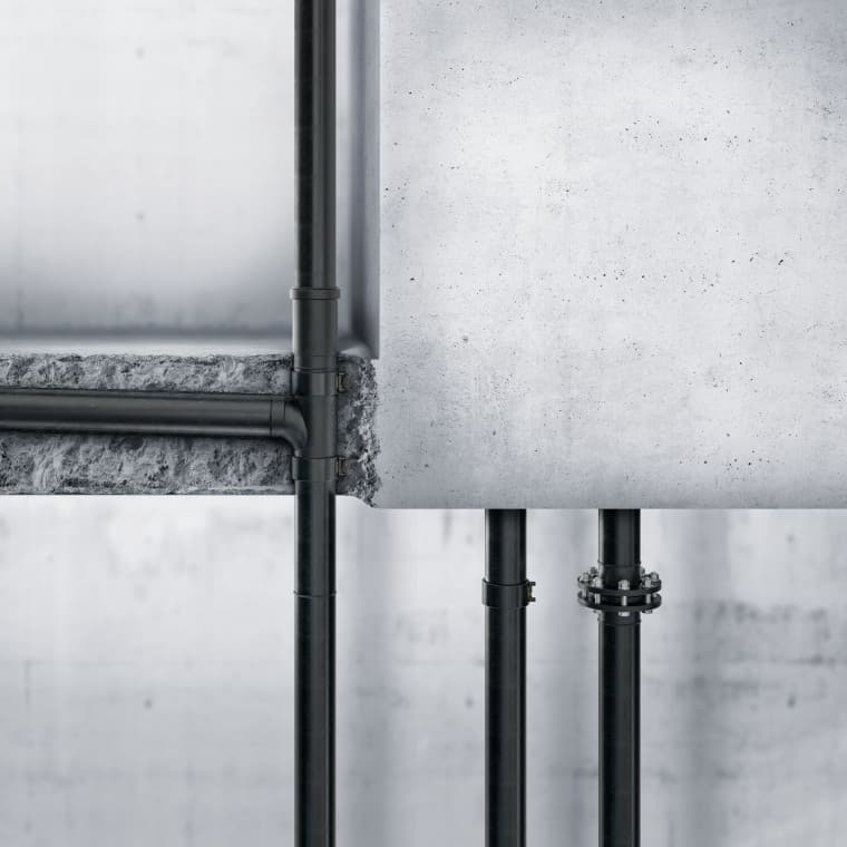 Geberit PE voidaan asentaa myös betoniin Geberit PE voidaan asentaa myös betoniin