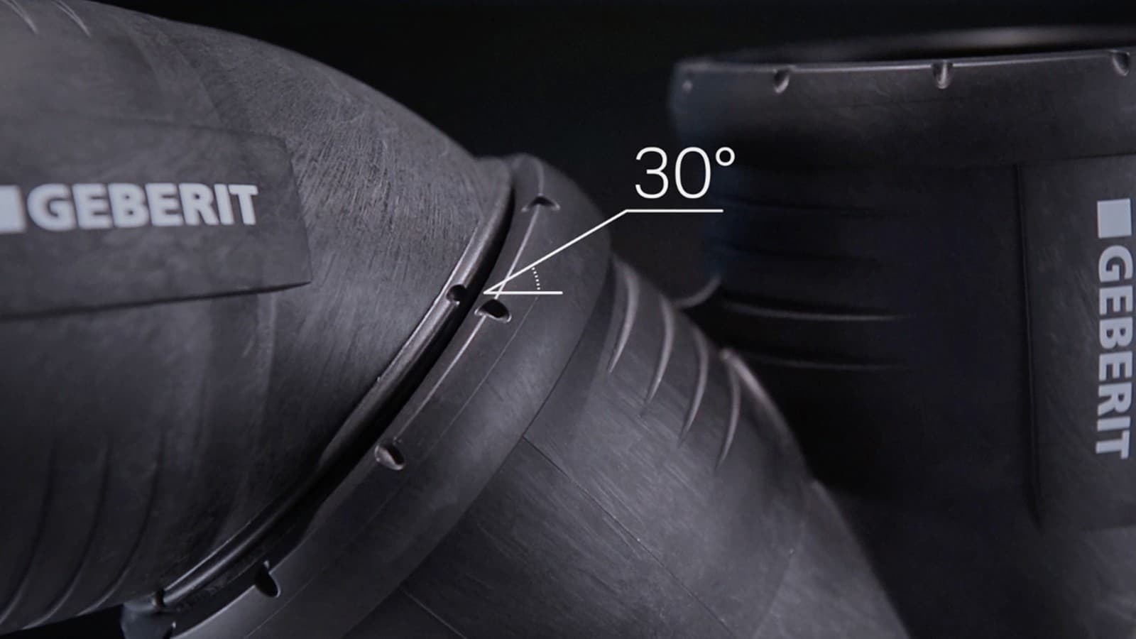 30° -merkintä Geberit Silent-Pro -yhteessä 30° -merkintä Geberit Silent-Pro -yhteessä