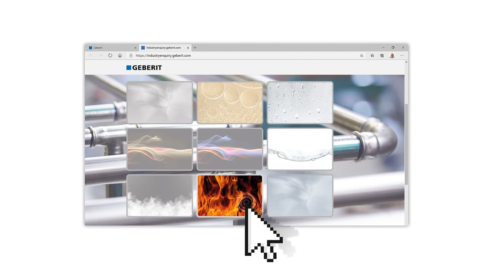 Geberit teollisuussovellukset -työkalu Geberit teollisuussovellukset -työkalu