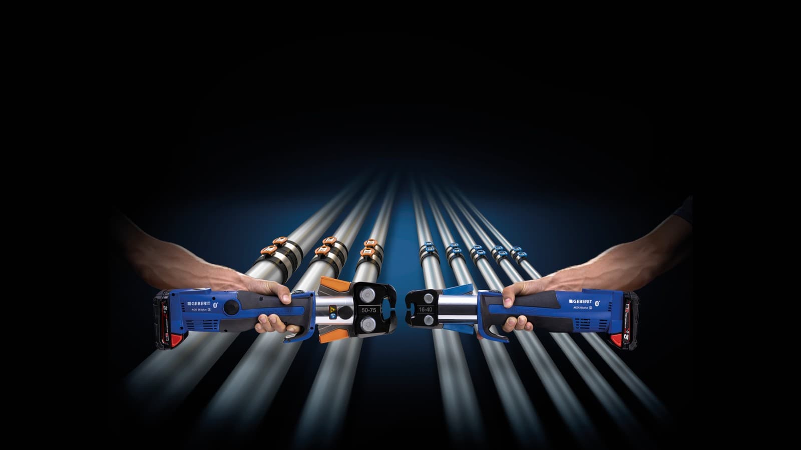 Putkikoot ja sopivat puristusleuat tunnistaa helposti puristusindikaattorin väristä Putkikoot ja sopivat puristusleuat tunnistaa helposti puristusindikaattorin väristä